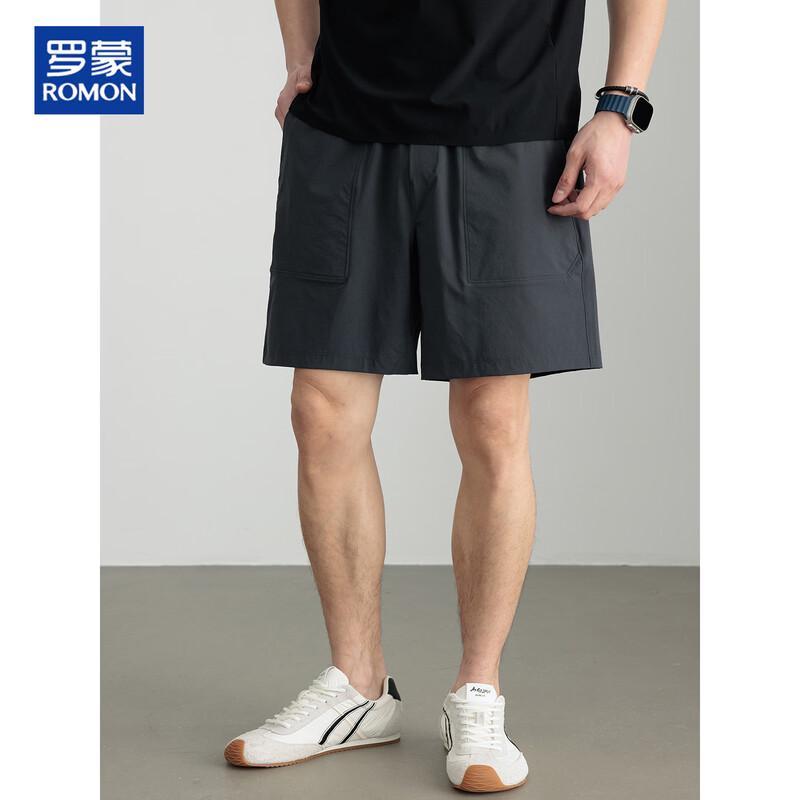 ROMON Men's Ice Silk Multi-Pocket Casual Shorts