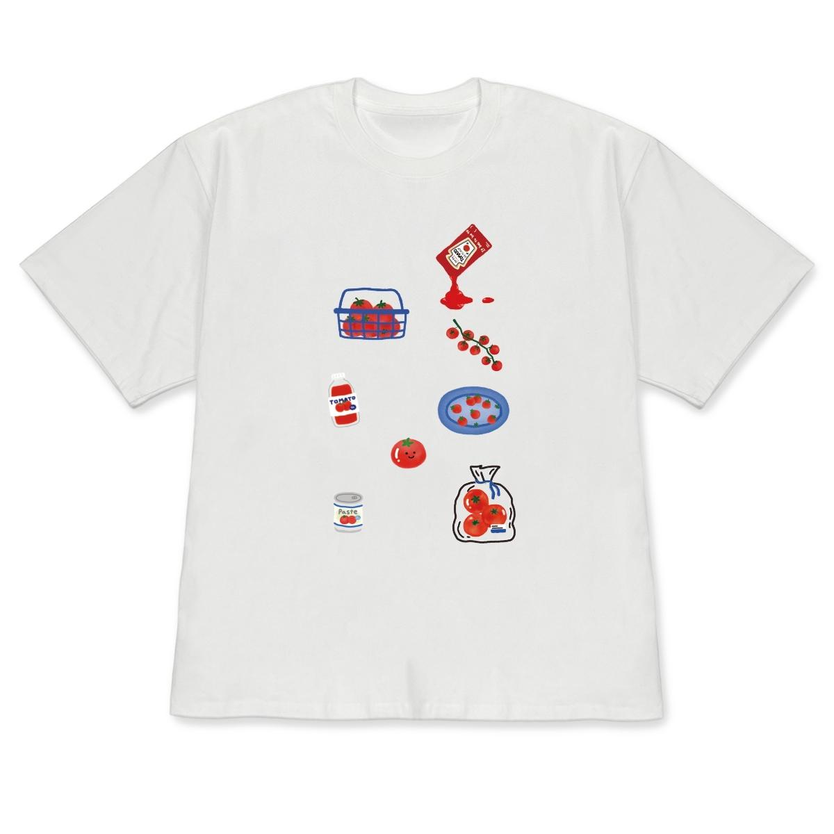 

Kawaii Tomato Print ShortSleeve Tshirt Korean Style Versatile Cute HandDrawn Casual Top Aesthetic Food Graphic Crew Neck Tee S