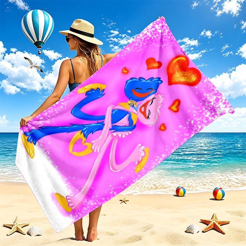 Poppy Playtime Beach Towel Quick Dry Soft MicrofiberSand Resistant Oversized Cabana Bath Sheet for Swimming Pool Travel Gift