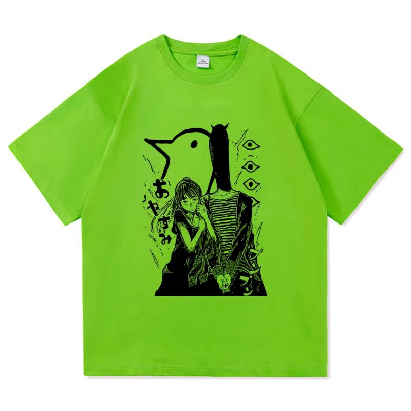Goodnight Punpun T Shirt Fashion Women Retro Oyasumi Punpun Aiko Tanaka T-Shirt Unisex Anime Manga Retro Sand Cotton Tees Shirts