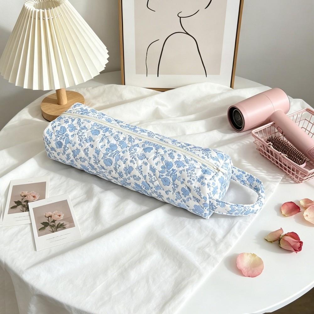 Quilting Cotton Hair Dryer Storage Bag with Handle Large Capacity Curler Storage Bag Dustproof Hair Dryer Protective Case