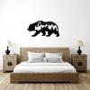Rustic Bear In Forest Wall Art - Durable Metal Decor for Nature Enthusiasts, Perfect for Living Room & Holidays