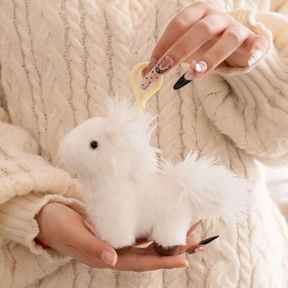 Long Mane Foal Plush Doll Simulation Cartoon Horse Stuffed Toy Horse Plush Keychain  Children