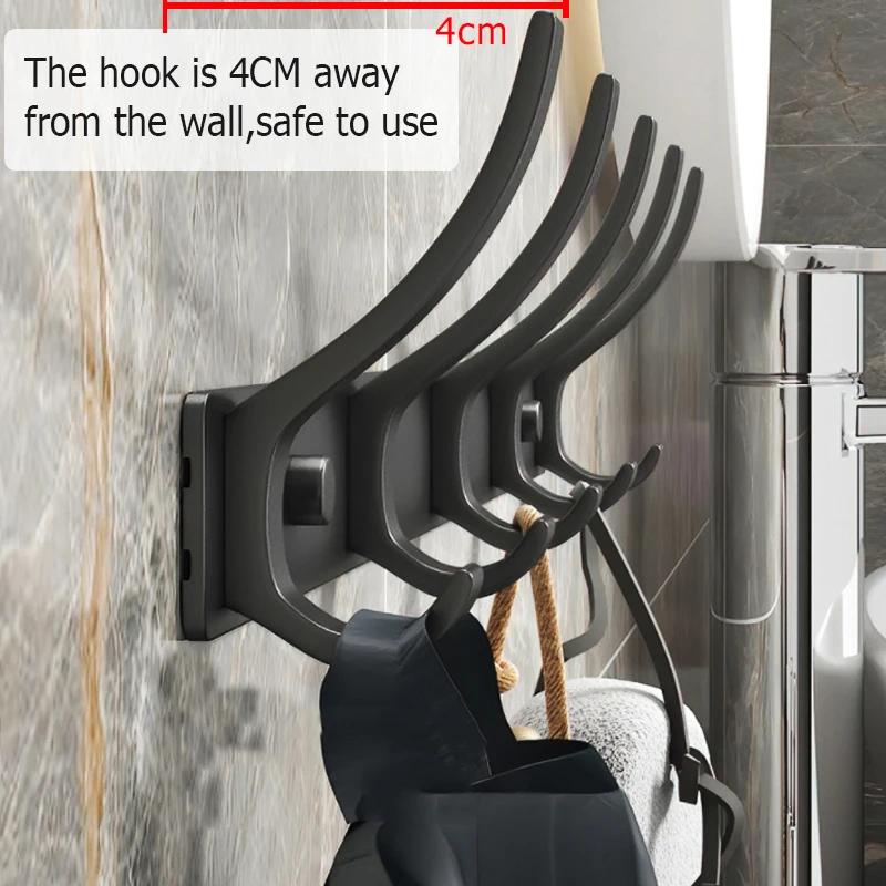 Černá bílá Skládací župan Háčky Věšák na ručníky Věšák na hřebík Háčky na kabáty Držák na oblečení do koupelny Kuchyňské doplňky