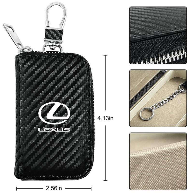 WRSP5 Carbon Fibre leather Car Key Bag Men's Storage Case For Lexus GX460 Ct200h IS250 ES 220D IS200 Fsport GS GX IS LS LX NX RX UX CT