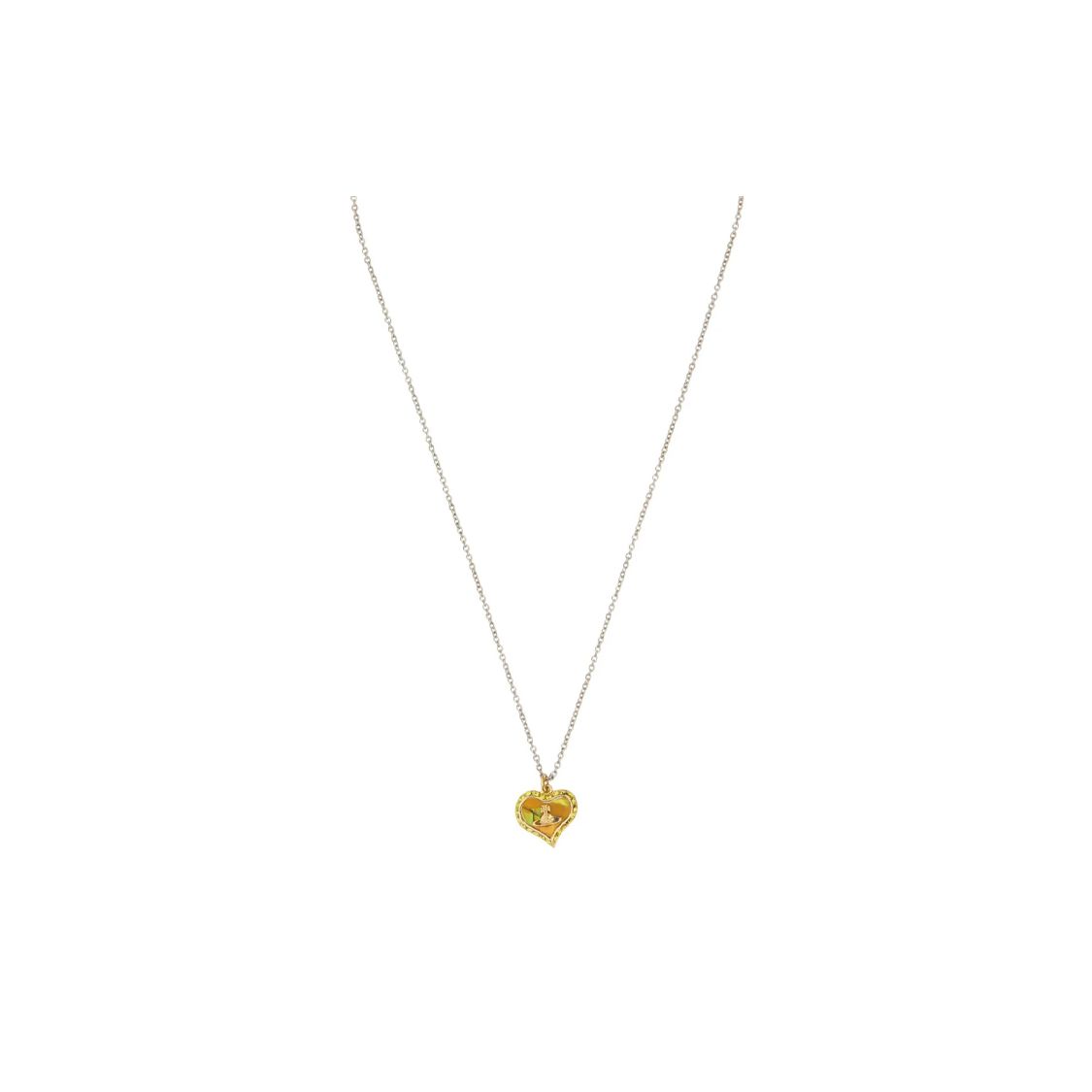 

Vivienne Westwood Petra Heart Shaped Pearl Mother Of Pearl Pendant Adjustable Brass Necklace Women necklace 6302010302R535IM Box