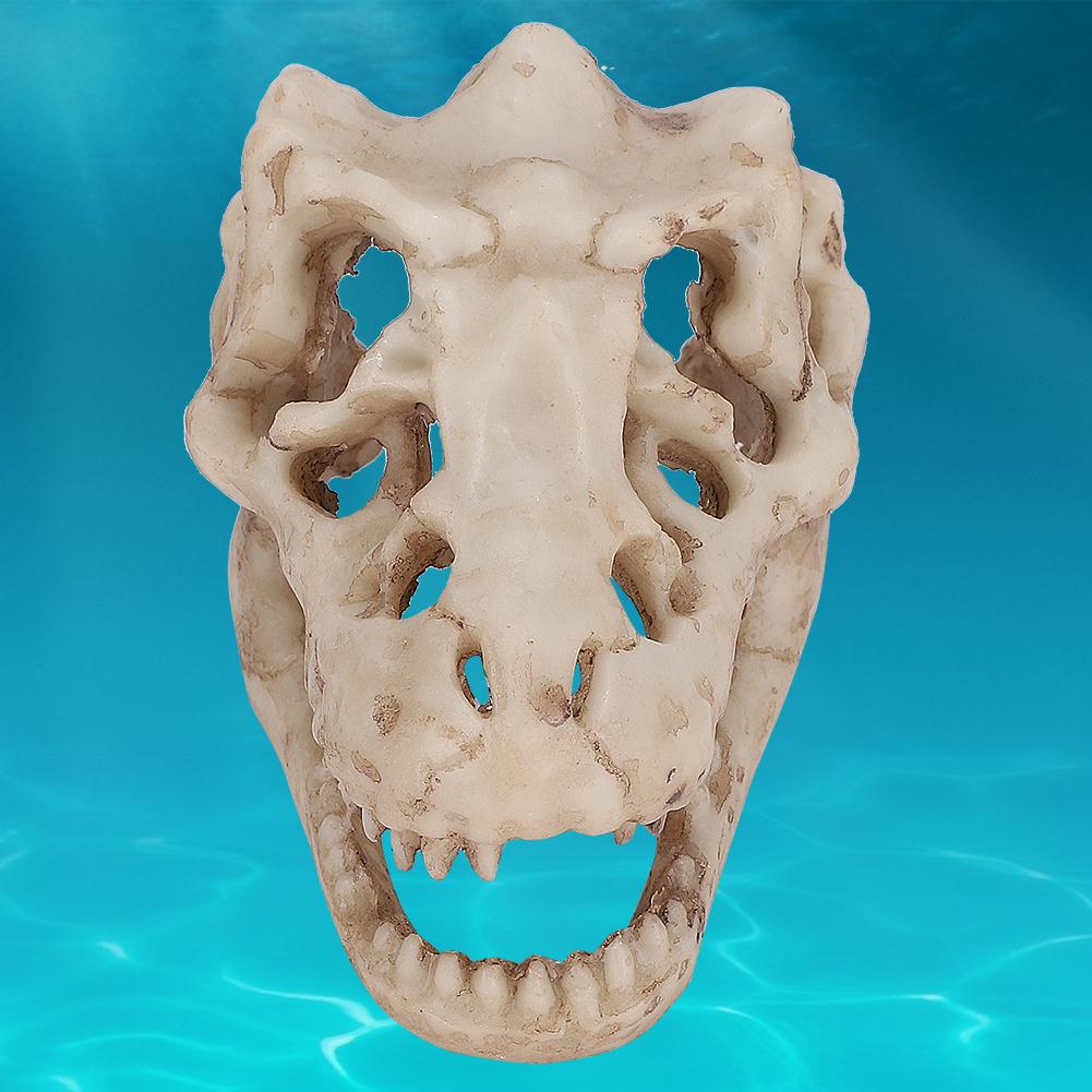 Decor Fish Artificial Tank Aquarium Simulation Dinosaur Skull Shape For Water Plants Decoration