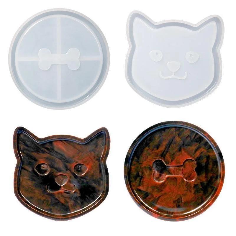 DIY עצם חתול אחסון חיות מחמד תחתיות תבנית סיליקון מגש אחסון אפוקסי תבנית גבס בטון כלי יציקה לחימר קרמי קישוט