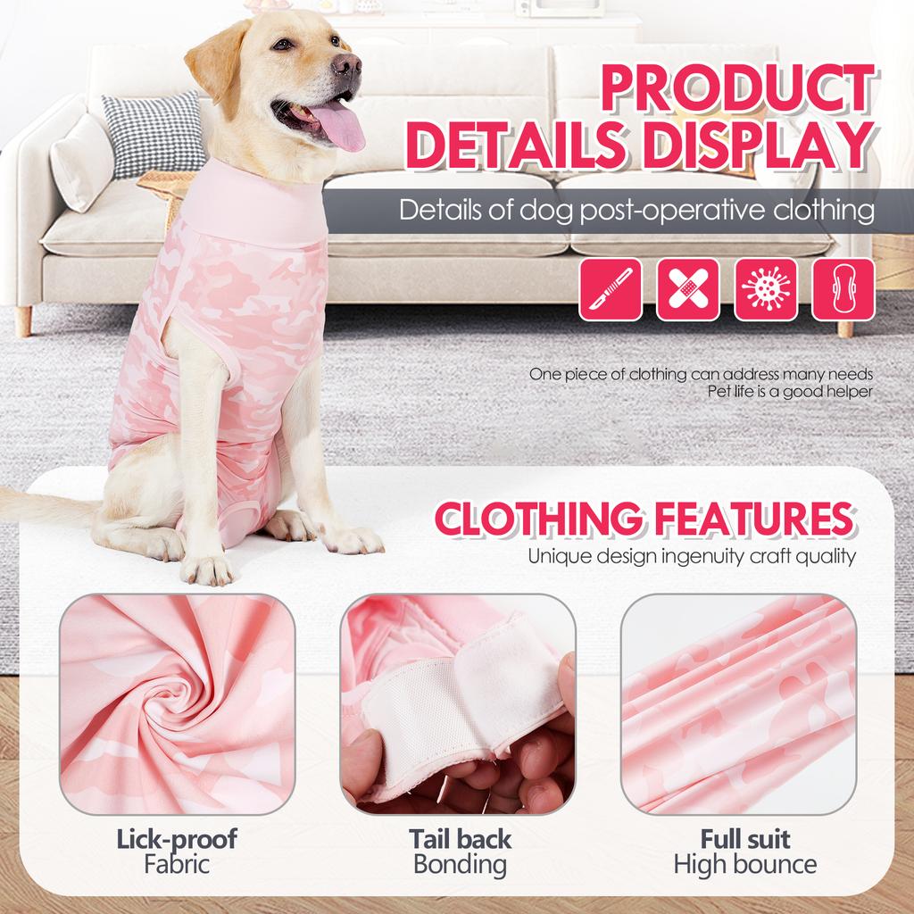 Dog Surgery Recovery Suit,E-Collar Alternatives Abdominal Wounds Protector,Dog Anti-Licking Onesie for Small Medium Large Dogs