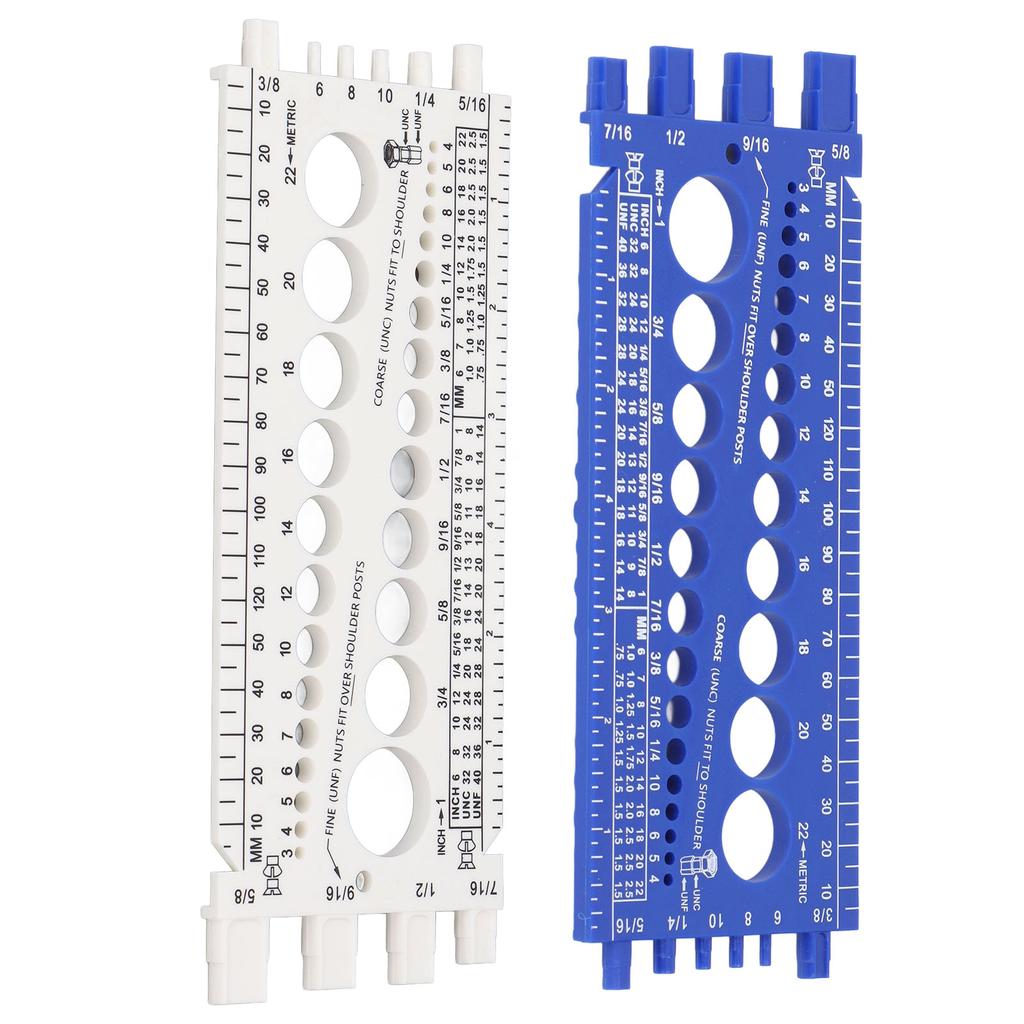 Nut Bolt Thread Gauge Checker M3 to M22 Metric and #4 to 3/4 Imperial Sizes Bolt and Nut Identifier