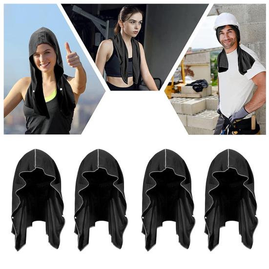 Chłodzący ręcznik z kapturem na szyję i twarz Zestaw ręczników do natychmiastowego chłodzenia Ochrona przed słońcem Oddychający Miękki ręcznik sportowy na gorącą pogodę