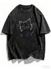 Vintage Raccoon Graphic Tshirt Washed Cotton Acid Wash Streetwear Tee Retro Animal Print Top Oversized Casual Unisex Apparel