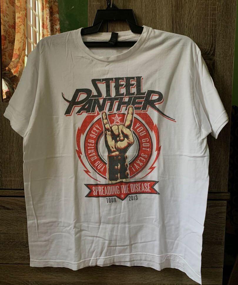 Vtg Steel Panther Tour 2013 Heavy Cotton White Full Size T Shirt BL468 Unisex T-Shirt XL