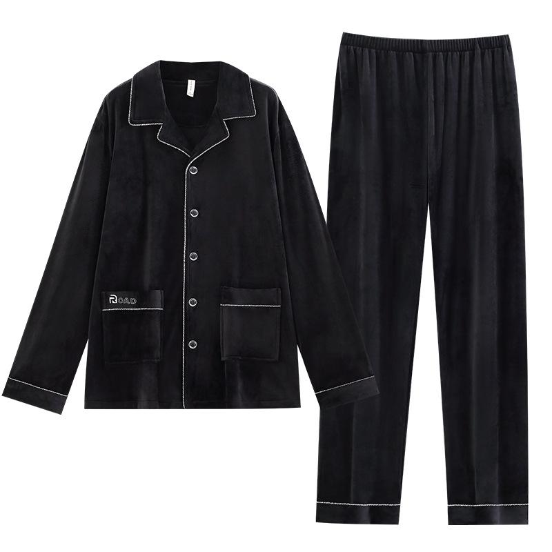 Pajamas Men'S Winter Coral Fleece Thickened Fleece Autumn And Winter Island Fleece Large Size Warm Spring And Autumn Thin Fleece Homewear