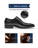 Men's Genuine Leather Slip-On Monk Shoes - Square Toe Business Casual