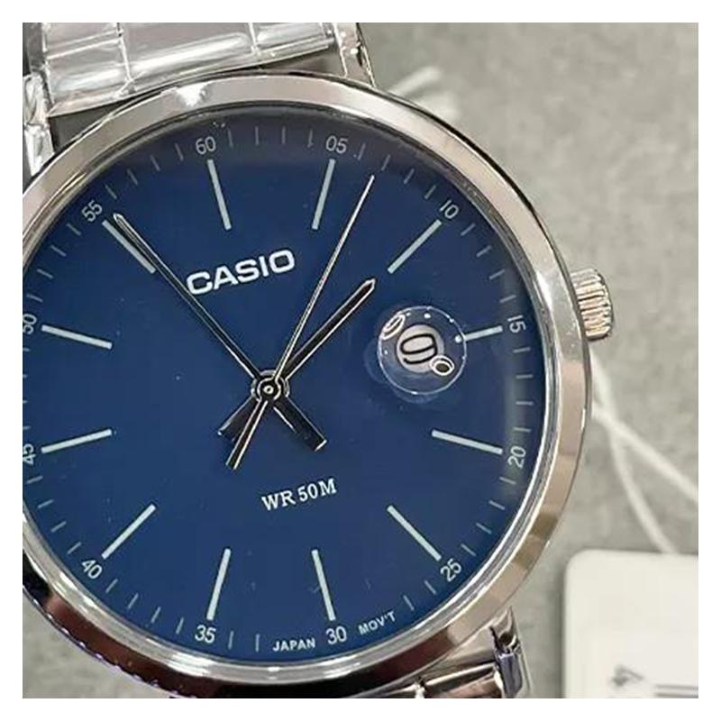 Casio CASIOSTANDARD Series Retro Sports Trend Quartz Movement Stainless Steel Strap Japanese and Korean Watch Men's Watch Blue Dial MTP-E175D-2EVDF