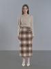 Sisterhood Alpaca Leather Point Slit Long Skirt - Brown/Black