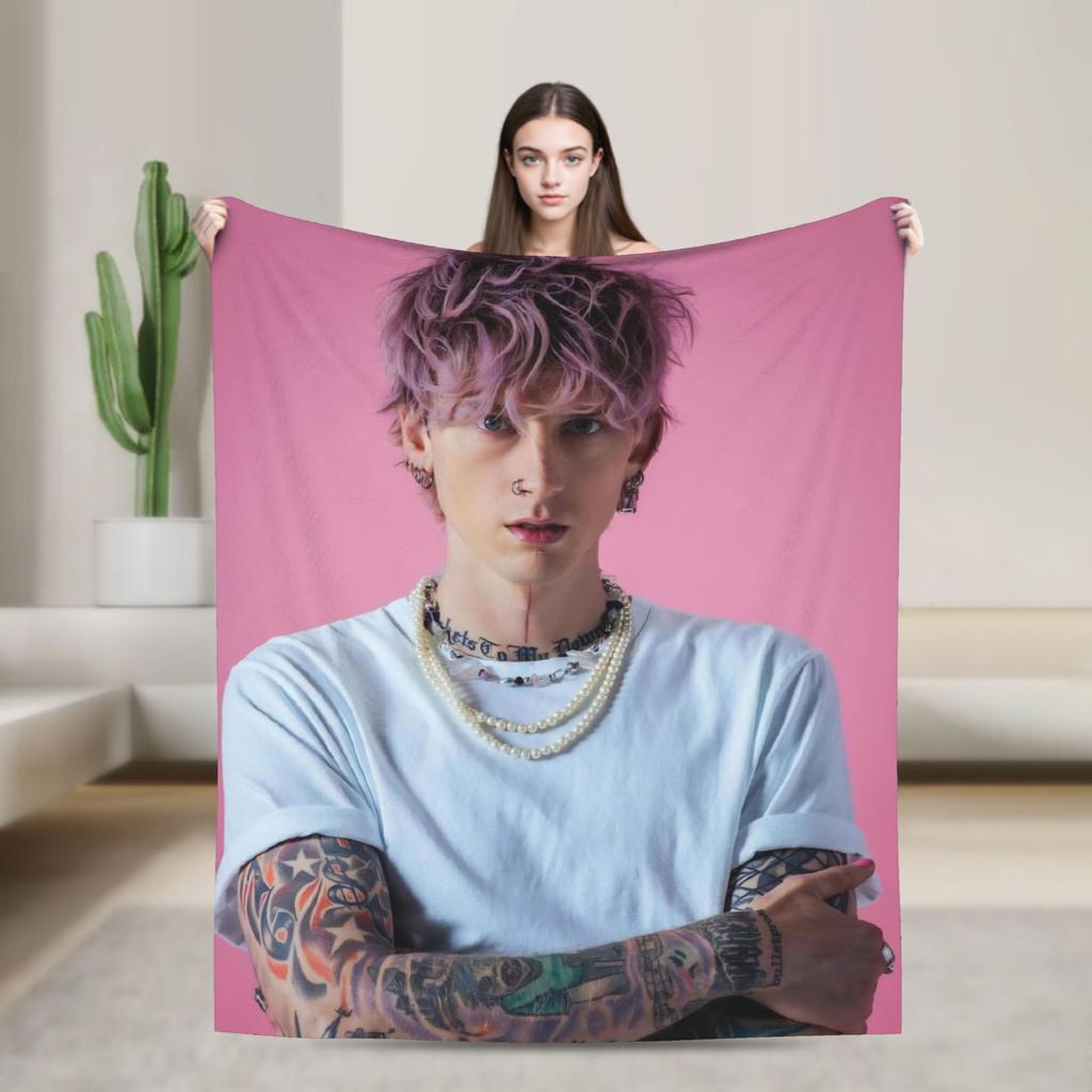 Manta MGK Lost Americana Tour 2025-2026 Múltiples Tamaños Suave y Ligera Mantas de Tiro para Sofá Sillón y Cama