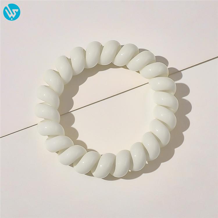 Women Spring Hair Ties Elastic Hair Band Custom Ponytail Holder Telephone Line Phone Cord Hair Ring