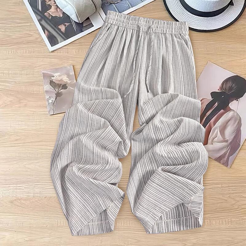 Women s Linen Blend Striped Casual Pants XL