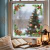 Christmas Pinecone Four-cornered Border Decorative Window Sticker for Home Balcony Glass Window Beautification.