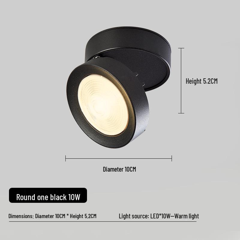 Folding Surface-Mounted Adjustable LED Spotlight for Hallway and Background Wall