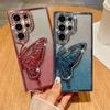 Suitable for Samsung S25ultra Mobile Phone Case Rhinestone Luxury Glitter S24 Butterfly Stand A55 Protective Case for Women A73
