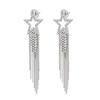 1 Pair Star Long Tassel Earrings for Women Girls Rhinestone Crystal Set Ladies Tassel Star Earrings Dangling Waterfall Beaded Gifts Party Prom Wedding