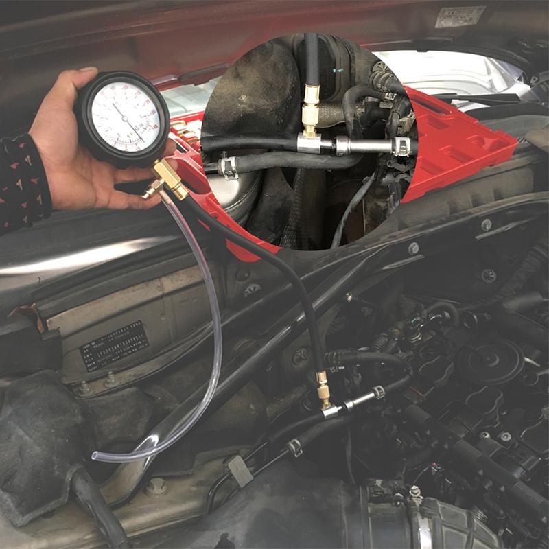TU-114 Fuel Injector Pressure Gauge Tester Kit Diesel Engine Compression 0-140 PSI Gas Oil Pressure Tools for Car Motorcycle