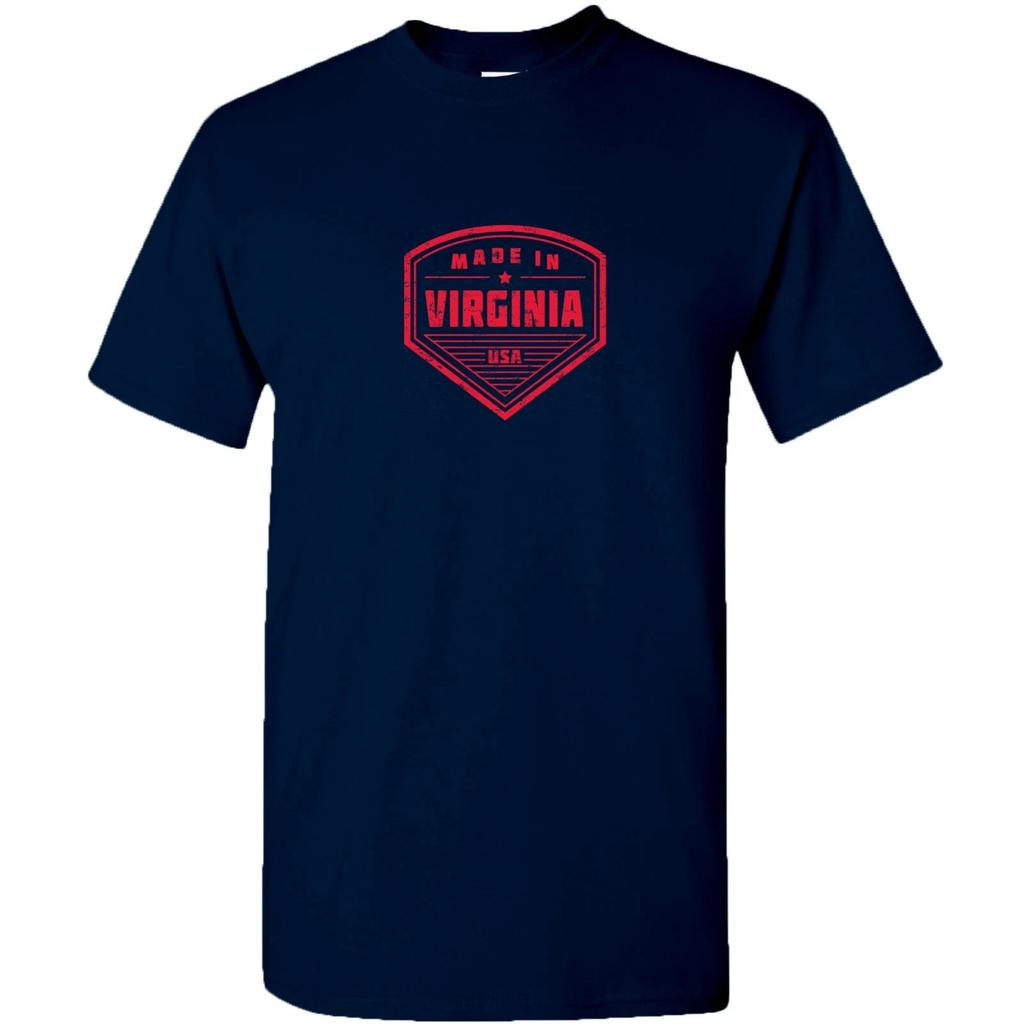 Made In Virginia Badge - Classic City Sports Team T-Shirt - Navy