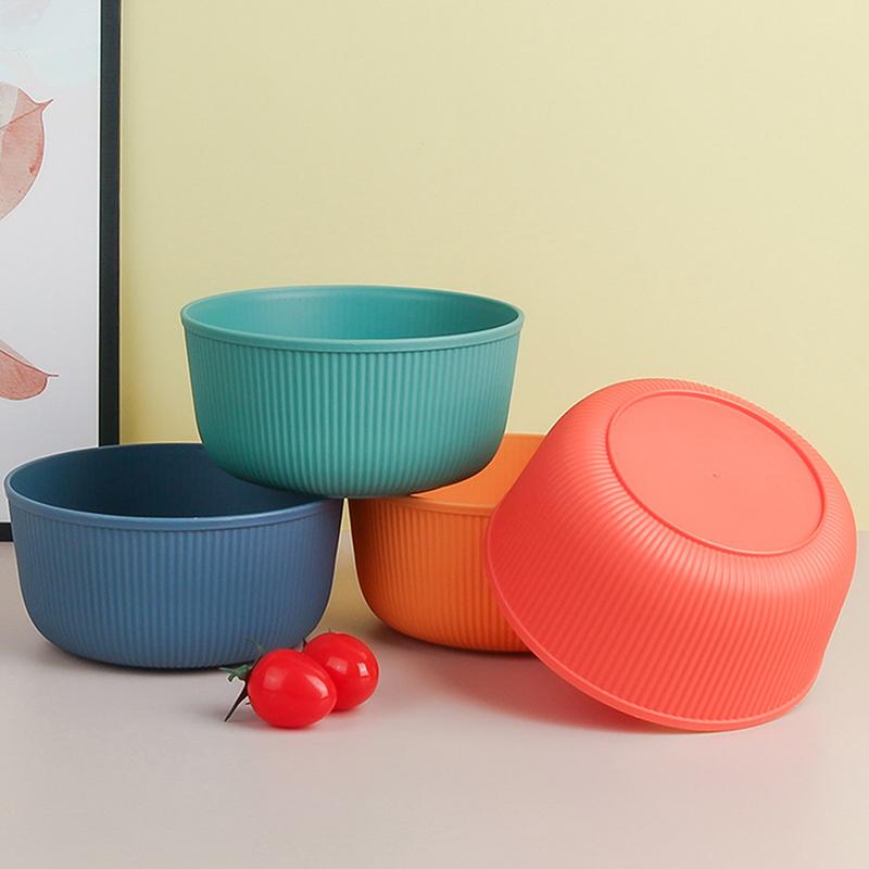 Bol pentru salată cu paie de grâu, 15 cm, cu bob vertical, bol rotund, creativ, pentru uz casnic, bol cu ​​orez, bol pentru supă, bol din plastic