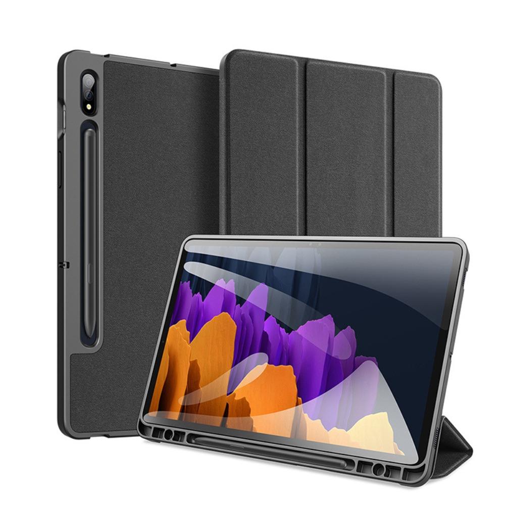 

Премиальный кожаный чехол для Samsung Tab S10Plus S9FE с гнездом для S Pen Функция автоматического отключения Samsung Tab S8/S7 прохладный черный