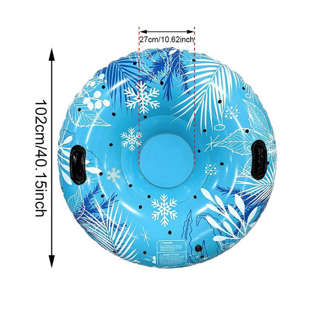 1Pc Inflatable Ski Ring Thicken Pvc Winter Snow Tube with Handle Durable Snow Sled Board Adult Children's Outdoor Skiing Ring