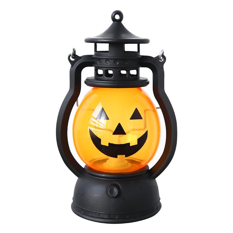 Handheld Halloween Pumpkin and Skull Lanterns - Atmospheric Party Oil Lamps and Decorations