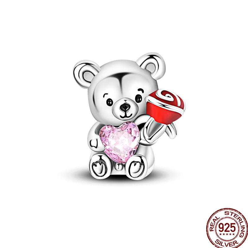 Copper Pet Animal Series Puppy And Kitten Cute Pet Lovely Charm Beads Suitable For 3Mm Original Bracelet Diy