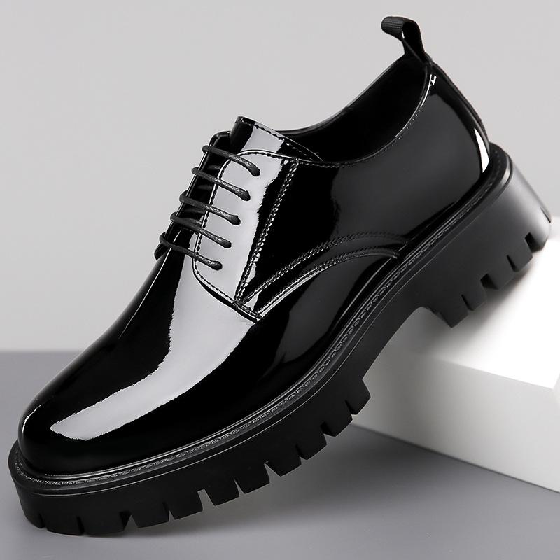 2025 Spring Autumn New dress Shoes for Men Round Head British Style Low Heels Lace-up Casual Daily Work Leather Shoes Man