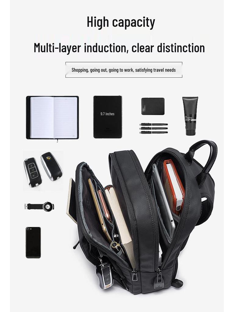 2019 Men's Tech USB Shoulder Bag: Versatile Fashion for Outdoor Sports & Business