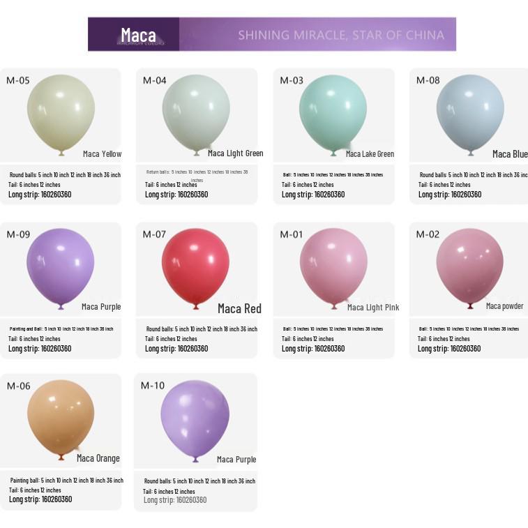 18-Inch Macaron Color Latex Balloons for Parties, Weddings, and Events
