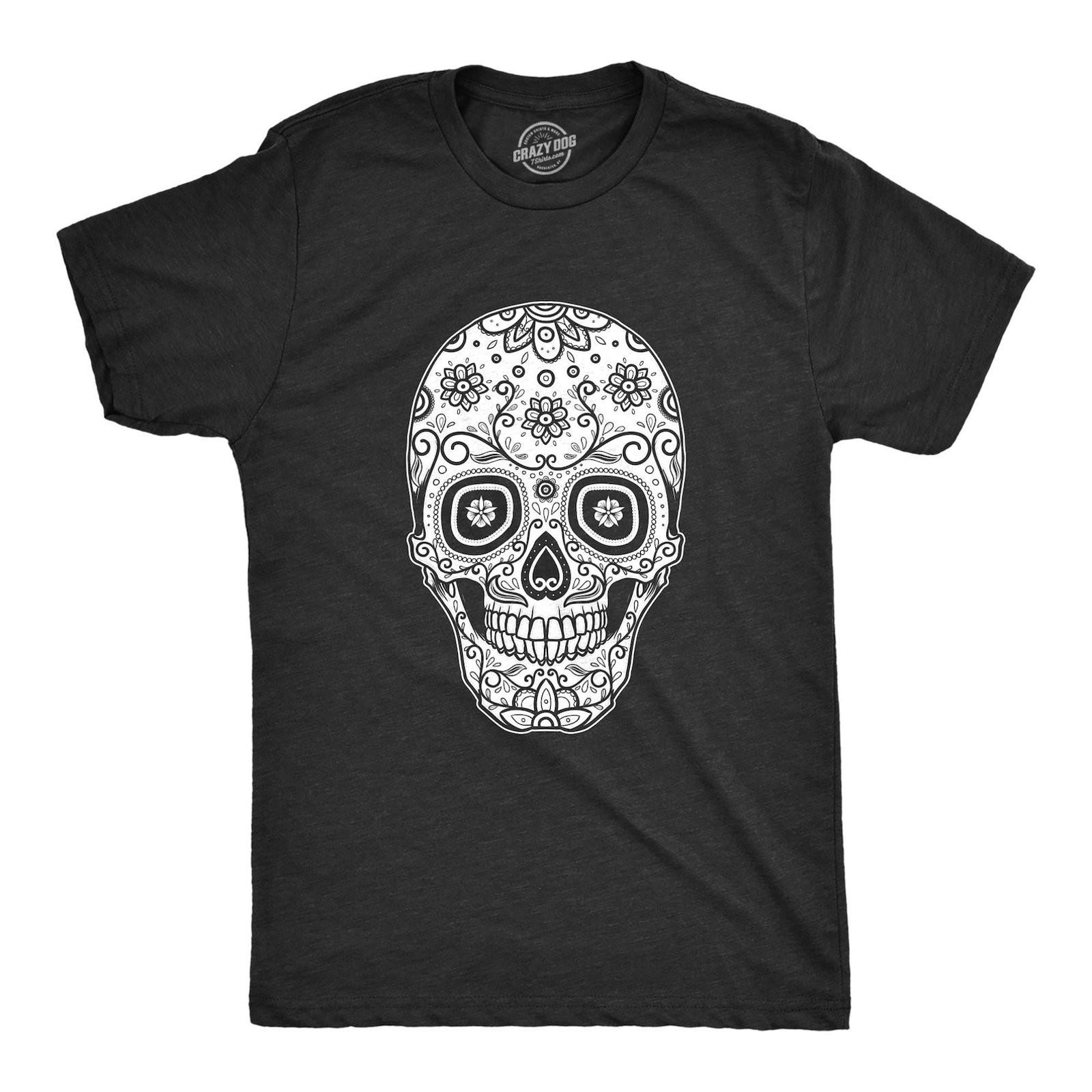 Sugar Skull Cinco De Mayo T-Shirt Mens Vintage Graphic Tee Cotton S