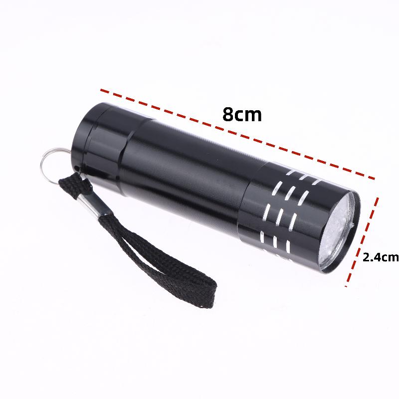 1 Stück 50Lm 395Nm Detektionslampe Mini UV Taschenlampe 9 LED UV Schwarzlicht Outdoor Tragbares Beleuchtungswerkzeug zum Wandern