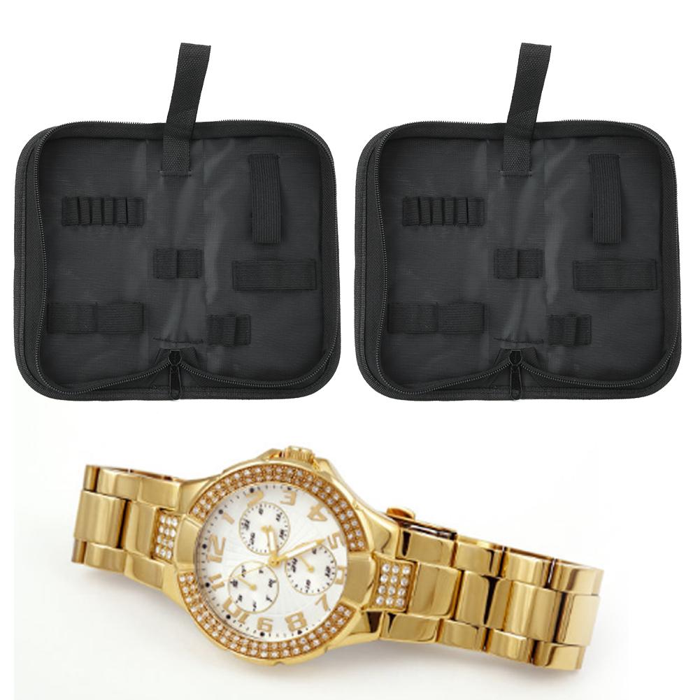 2 pezzi multifunzionale strumenti di riparazione orologi accessorio liscio borsa portaoggetti con cerniera
