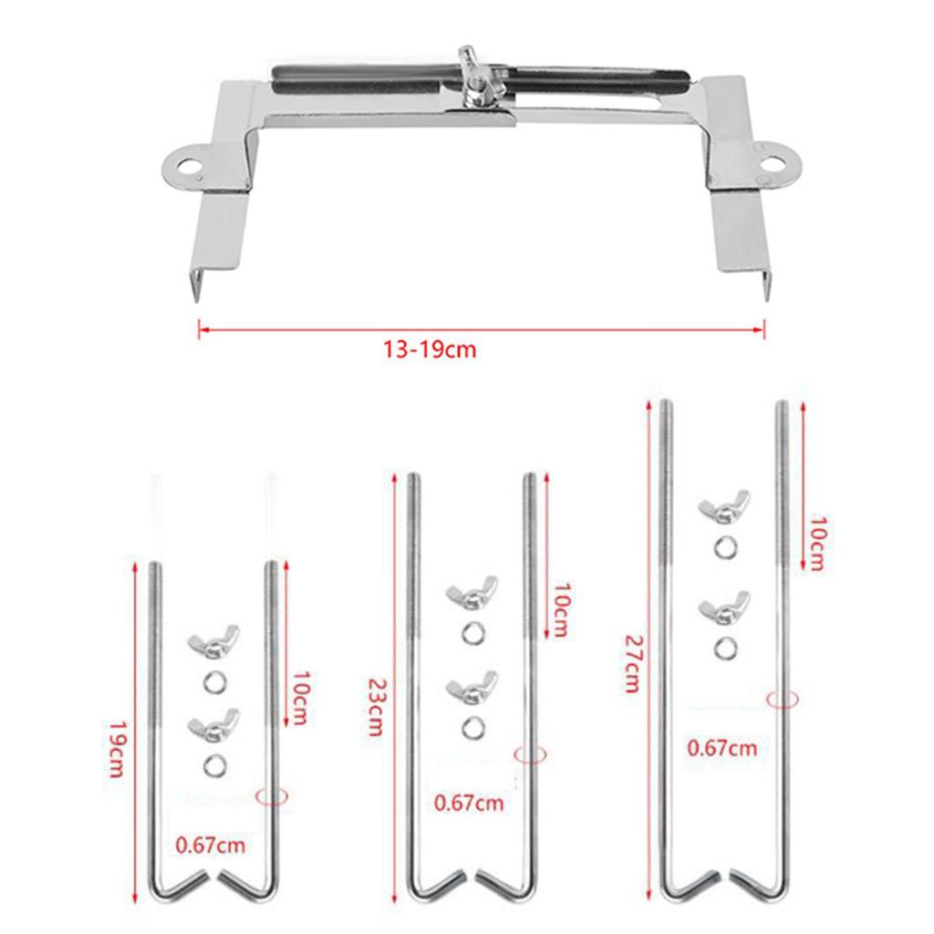 Car Battery Fixing Bracket Holder with J Bolt Adjustable Battery Mount Hold Down Kit Anti Shake Heavy Duty Stainless Steel Bolt