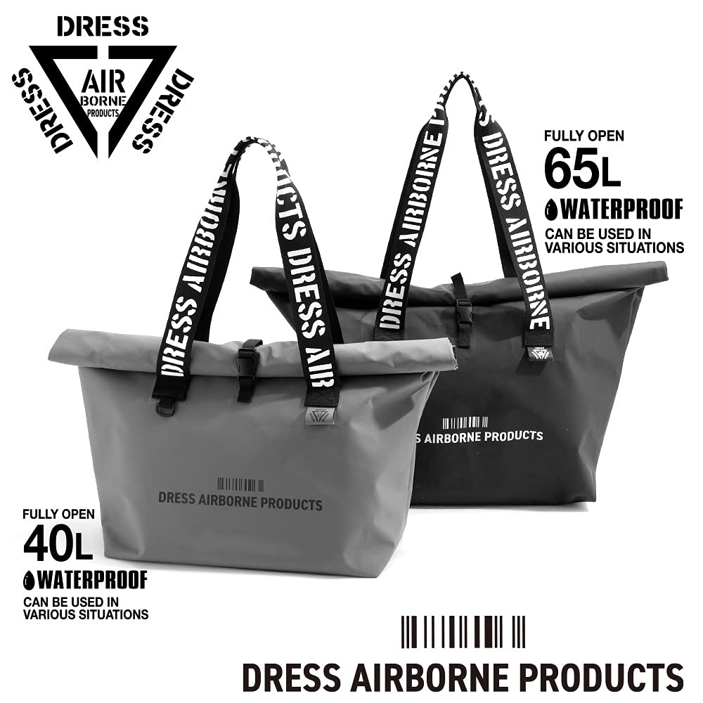 DRESS Waterproof Tote Ideal for Disaster and Large and Also suitable for long and outdoor activities like campfires and Bag, 65L/GRY, Fishing,