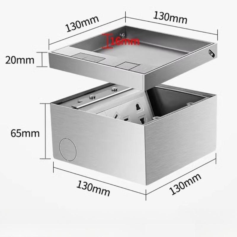 Flat And Ultra-thin Socket Stainless Steel Waterproof Power Socket Household Invisible Embedded Floor Socket