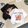 Children T-shirt Capybara Printed Kids 100% Cotton Tops O-Neck Short-sleeve Kids 2-13Y T-shirt