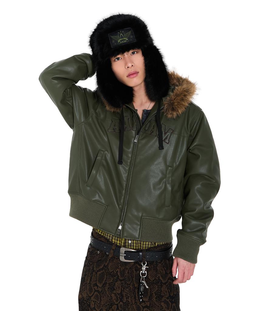 AAKAM Akm Patch Fur Trapper Hat (Black)