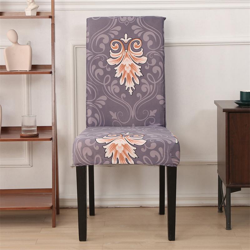 1Pc Printed Chair Cover Washable Big Elastic Kitchen Chair Covers Stretch Seat Slipcovers For Dining Room Wedding Banquet Home