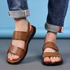 2025 Men's Genuine Leather Sandals: Beach & Casual Non-Slip Soft Sole Dual-Use Summer Shoes