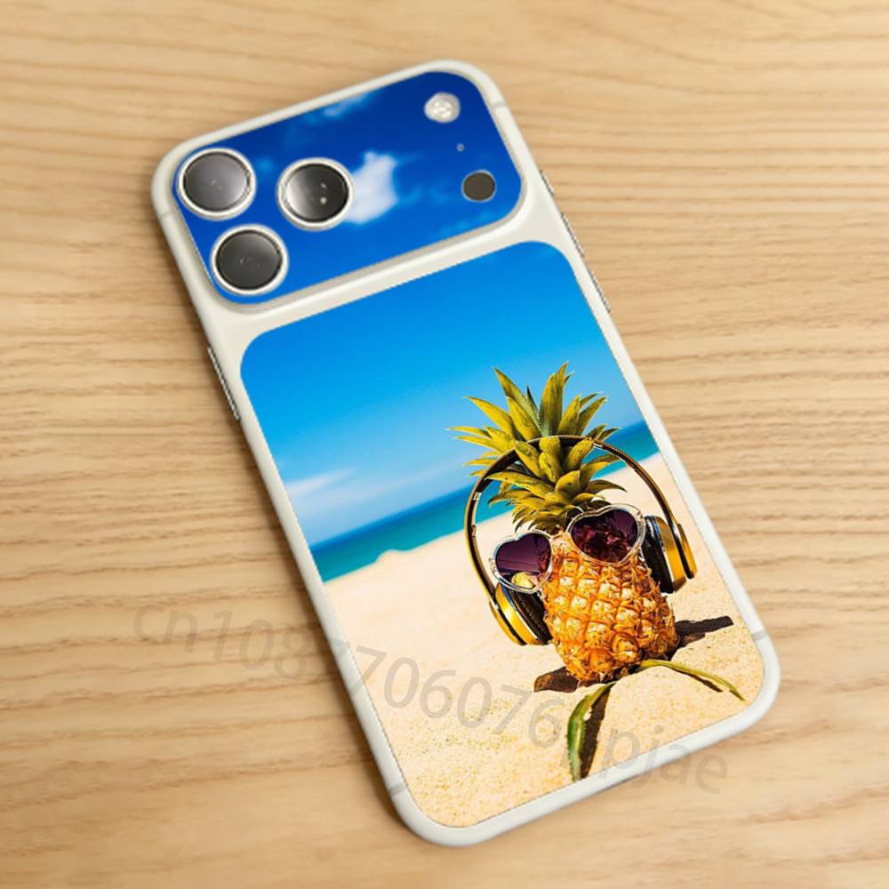 

Vacation Pineapple For iPhone 17 Pro /Pro Max Battry Back Cover with Camera Decal Skin Rear Protective Sticker Film iPhone17promax