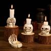 Candlestick Skeleton Resin Figurine Statues Model Halloween Skull Gift Decor